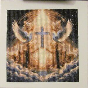 Cross with Dove Finished Diamond Art #12612025